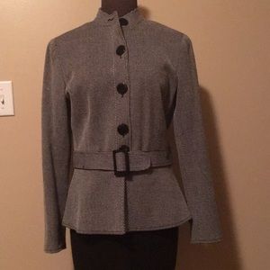 ETCETERA FITTED BLACK &WHITE STRIPED JACKET